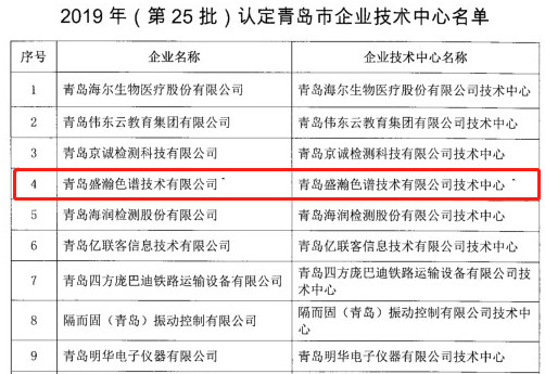 青島市企業(yè)技術(shù)中心名單公布，盛瀚榜上有名！